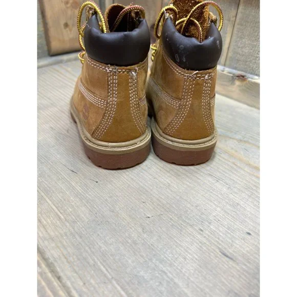 Timberland Size 6 Toddler Premium 6" Waterproof Boots 12809 Wheat Nubuck - Picture 5 of 7